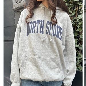Brandy Melville oversized north shore hoodie! new with tags, gray, one size
